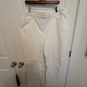 Lands' End White Straight-Leg Pants NWT